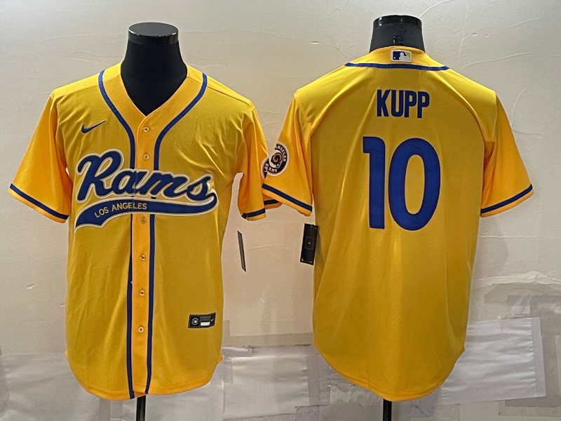 Men's Los Angeles Rams Cooper Kupp #10 Yellow Jersey Joint Edition